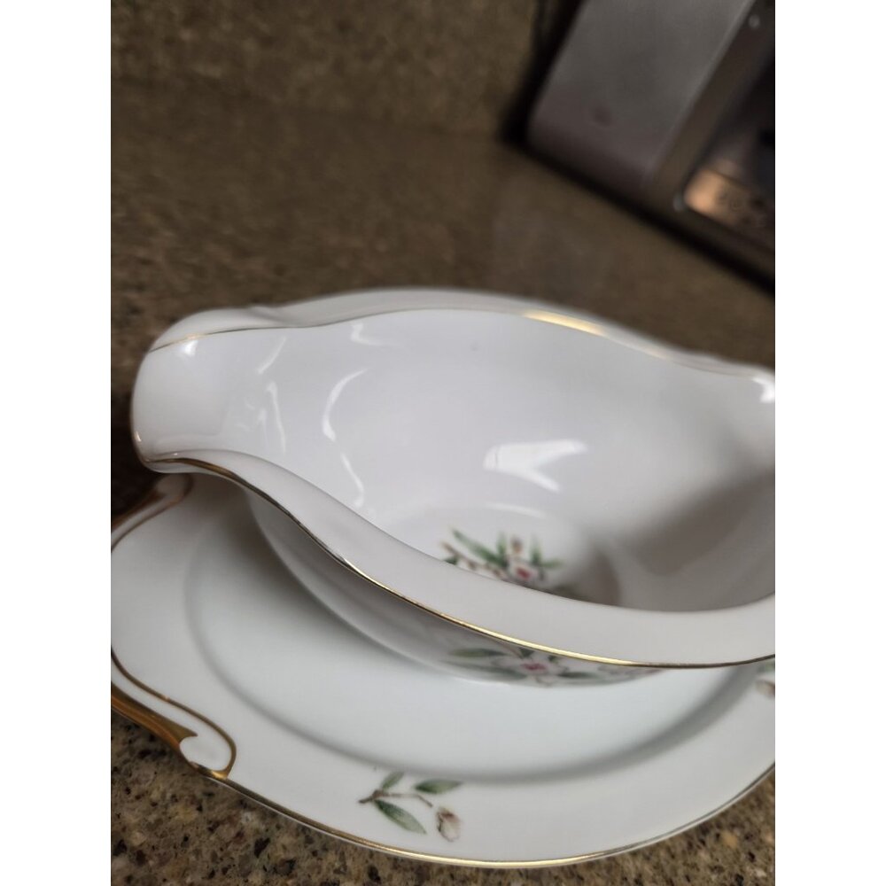 SeYei Gravy Boat Wild Cherry Pattern Fine China Japan Se Yei 1958 - Picture 7 of 13